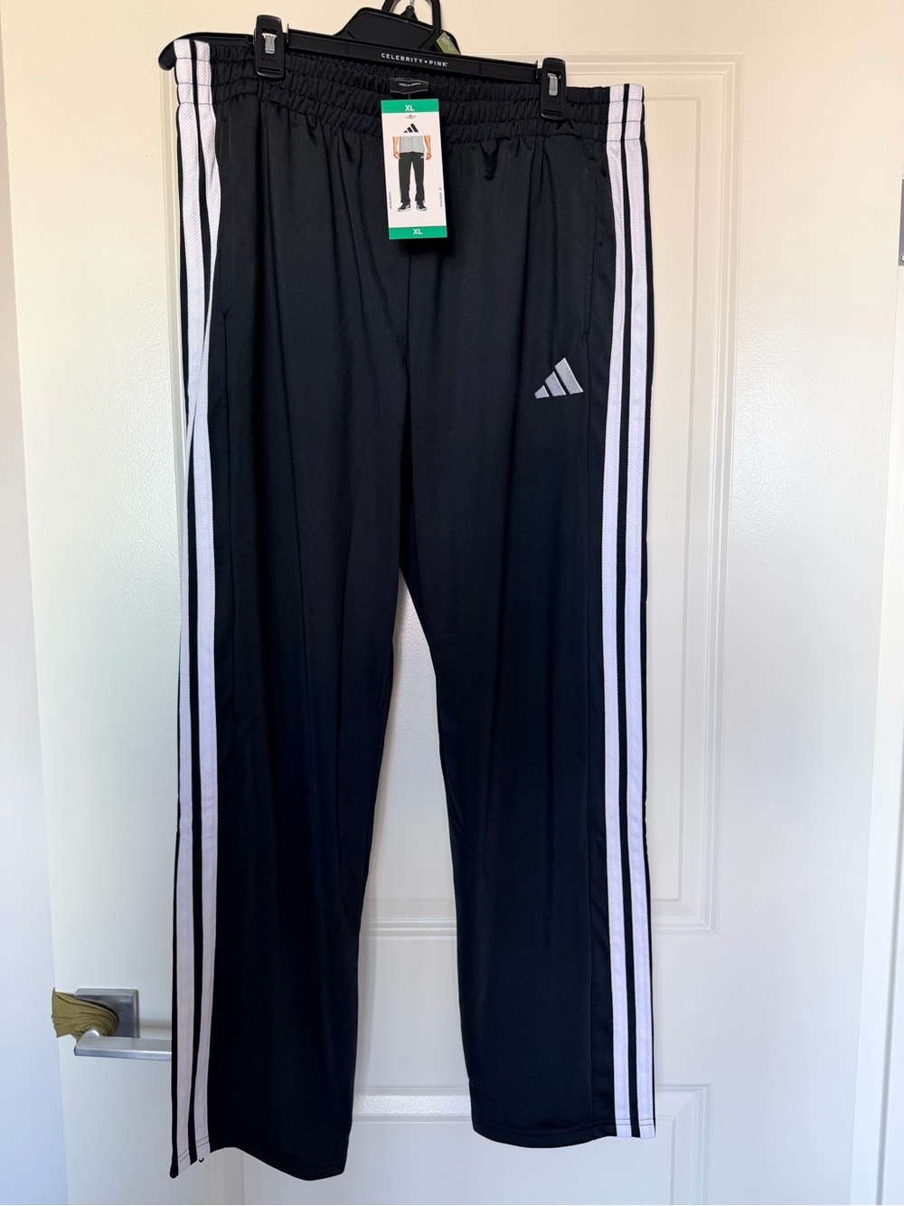 NWT Adidas Men's Track Pants Black 3-Stripes Athletic Trousers Size XL New